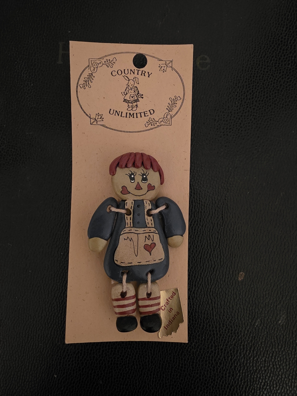 Vintage Country Unlimited Handmade Raggedy Ann Brooch/Pin